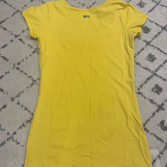 Fila bright yellow boob scrunch t shirt. - Picture 3 of 3